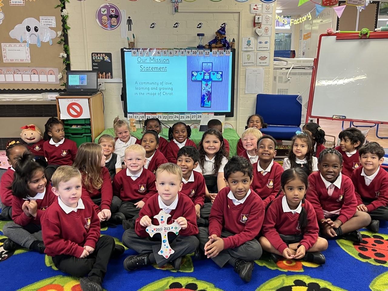 The children promised to follow the schools mission statement like Jesus .